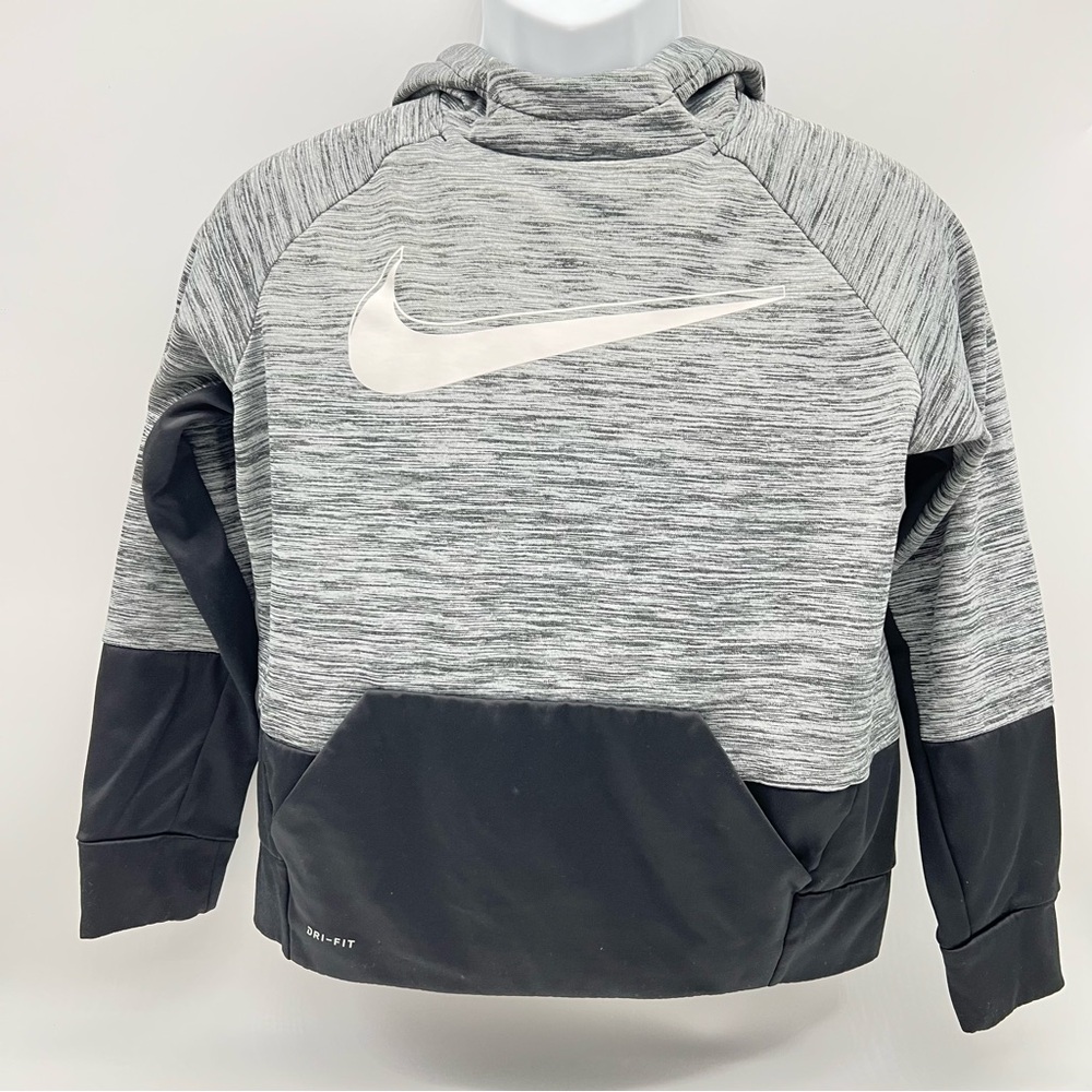 Nike Space Dye Heather Gray and Black Dri-FIT Hoodie w/Chest Swoosh Size XL